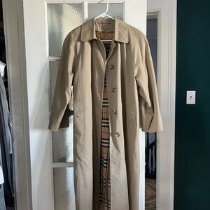 Burberry Beige Trench Coat with Plaid Lining